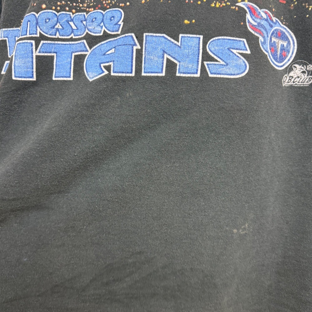 Vintage 90s Tennessee Titans Steve McNair City Skyline True Fan NFL Tee Sz 2XL - Picture 4 of 8